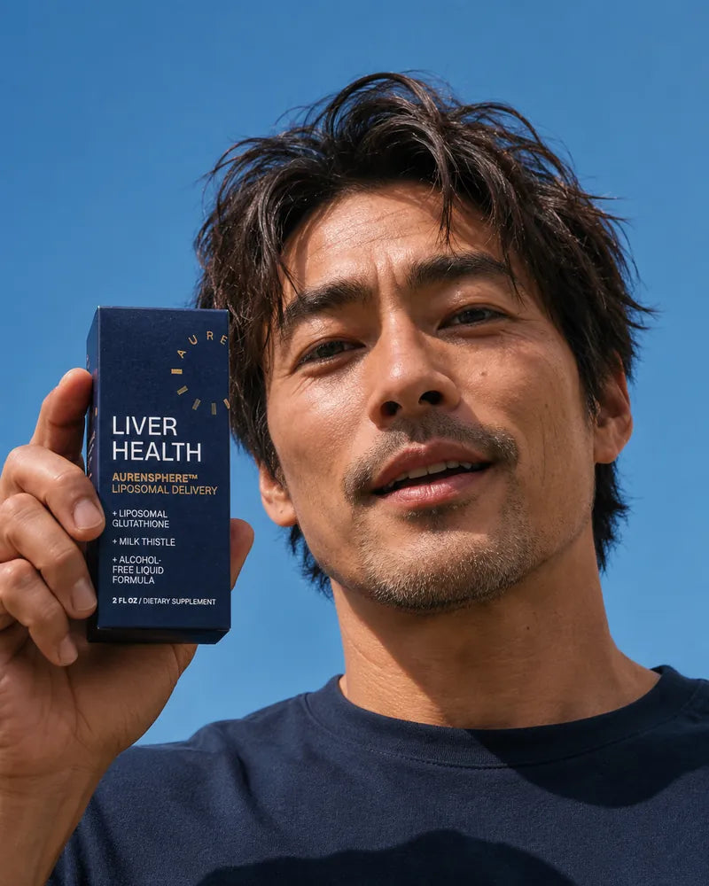 Man holding the AUREN box outdoors
